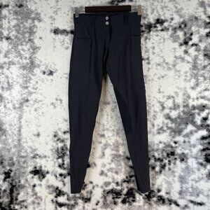 Dover Saddlery Riding Pants Womens Size 26 Black Breeches Patches Stretch